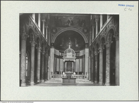 Vorderseite von Vasari, Giorgio [https://www.deutsche-digitale-bibliothek.de/content/lizenzen/rv-ez/] Sant'Agnese fuori le MuraInnenraumMittelschiff - Hauptschiff gegen den Chor, bh273443_recto. Foto.