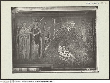 Vorderseite von Fototeca dell'Unione Internazionale presso l'American Academy in Rome [https://www.deutsche-digitale-bibliothek.de/content/lizenzen/rv-ez/] SilvesterlegendeAuffindung des wahren Kreuzes Christi - Gesamtansicht, bh274032_recto. Foto.