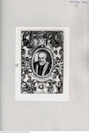 Vorderseite von  [http://creativecommons.org/publicdomain/mark/1.0/] Portrait Ulysses Aldrovandus (Aldrovandi, Ulisse),  italienischer Arzt und Naturforscher 1522-1605 - , bh274614. Foto.