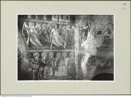 Vorderseite von Ferrara, Civici Musei [https://www.deutsche-digitale-bibliothek.de/content/lizenzen/rv-ez/] Das Lamm über dem himmlischen Jerusalem; Die Wiederkunft Christi (oder die Visio Beatifica); Arma Christi; Jüngstes Gericht - Detail der rechte Seite, bh277827_recto. Foto.