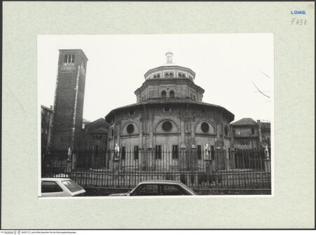 Vorderseite von Güthlein, Klaus [https://www.deutsche-digitale-bibliothek.de/content/lizenzen/rv-fz/] Santa Maria presso San CelsoChor und Ostbau - Ostpartie von Osten, bh281127_recto. Foto: Güthlein, Klaus.