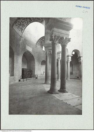 Vorderseite von DAI [https://www.deutsche-digitale-bibliothek.de/content/lizenzen/rv-ez/] Mausoleo di Santa CostanzaInnenraum - Blick in den Umgang, bh282174_recto. Foto.