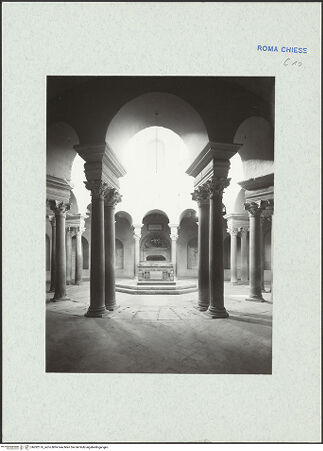 Vorderseite von DAI [https://www.deutsche-digitale-bibliothek.de/content/lizenzen/rv-ez/] Mausoleo di Santa CostanzaInnenraum - Blick vom Vestibül gen Altar, bh282176_recto. Foto.