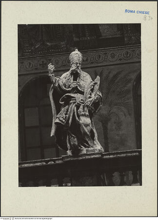 Vorderseite von Bibliotheca Hertziana [https://rightsstatements.org/page/CNE/1.0/] Märtyrerheilige und PäpsteDer heilige Julius - , bh282206_recto. Foto.