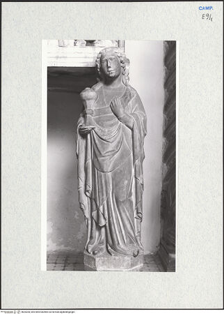 Vorderseite von Courtauld Institute of Art [https://www.deutsche-digitale-bibliothek.de/content/lizenzen/rv-ez/] Grabmal des Kardinals Francesco Carbone (gest. 1405)Die drei theologischen Tugenden - Fides, bh283306_recto. Foto.