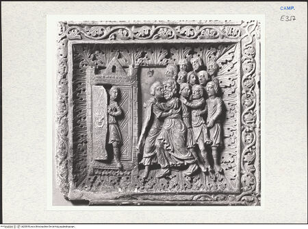 Vorderseite von Courtauld Institute of Art [https://www.deutsche-digitale-bibliothek.de/content/lizenzen/rv-ez/] Szenen  aus dem Leben des JosephSzenen  aus dem Leben des Joseph - Die Begegnung Jakobs und Josephs, bh283343_recto. Foto.