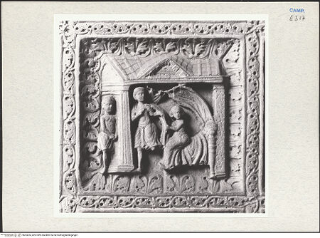 Vorderseite von Courtauld Institute of Art [https://www.deutsche-digitale-bibliothek.de/content/lizenzen/rv-ez/] Szenen  aus dem Leben des JosephSzenen  aus dem Leben des Joseph - Potiphars Frau versucht Joseph zu verführen, bh283353_recto. Foto.