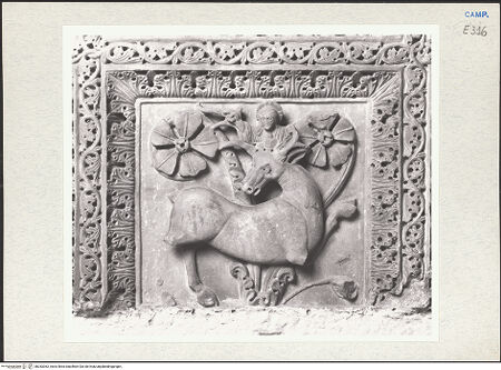 Vorderseite von Courtauld Institute of Art [https://www.deutsche-digitale-bibliothek.de/content/lizenzen/rv-ez/] Szenen  aus dem Leben des heiligen Januarius und des Samson; Heilige RitterHeilige Ritter - Der Hirsch gejagt von Eustachius mit einem Kruzifix in seinem Geweih, bh283362_recto. Foto.