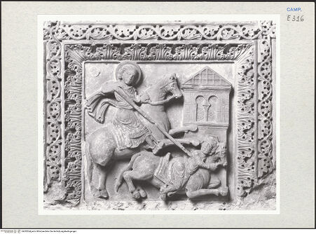 Vorderseite von Courtauld Institute of Art [https://www.deutsche-digitale-bibliothek.de/content/lizenzen/rv-ez/] Szenen  aus dem Leben des heiligen Januarius und des Samson; Heilige RitterHeilige Ritter - Heiliger Demetrios von Thessaloniki, bh283364_recto. Foto.