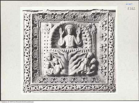 Vorderseite von Courtauld Institute of Art [https://www.deutsche-digitale-bibliothek.de/content/lizenzen/rv-ez/] Szenen  aus dem Leben des heiligen Januarius und des Samson; Heilige RitterSzenen  aus dem Leben des heiligen Januarius - Der heilige Januarius in einem Feuerofen, bh283377_recto. Foto.