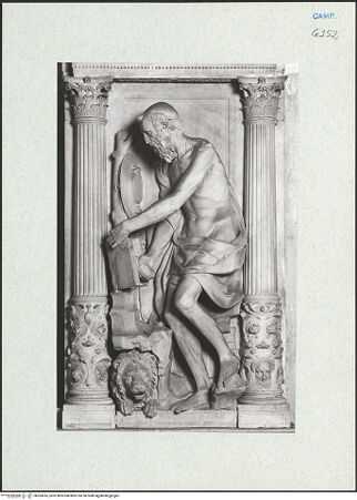 Vorderseite von Courtauld Institute of Art [https://www.deutsche-digitale-bibliothek.de/content/lizenzen/rv-ez/] Marienaltar (Altar der Familie Ligorio)Der heilige Hieronymus - Gesamtansicht, bh283416_recto. Foto.