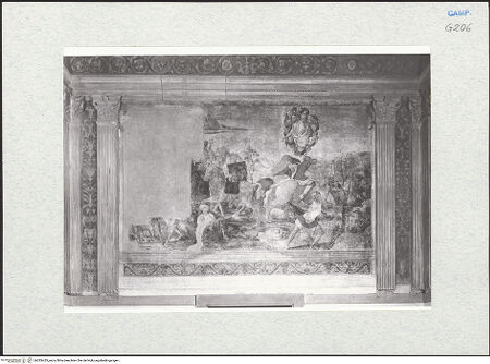 Vorderseite von Courtauld Institute of Art [https://www.deutsche-digitale-bibliothek.de/content/lizenzen/rv-ez/] Bekehrung des Apostels Paulus, Heiligen und Stifter - Innenfassade: Bekehrung des Apostels Paulus, bh283435_recto. Foto.