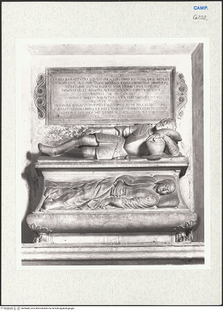 Vorderseite von Courtauld Institute of Art [https://www.deutsche-digitale-bibliothek.de/content/lizenzen/rv-ez/] Grabmal des Fabio Barattuccio und der Violante Moles - Gesamtansicht, bh283445_recto. Foto.