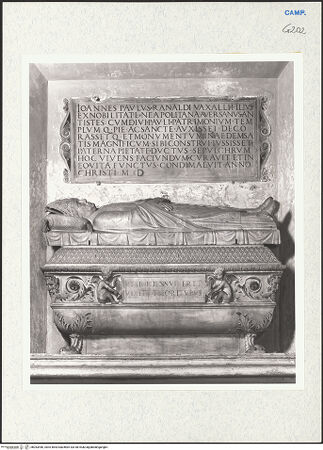 Vorderseite von Courtauld Institute of Art [https://www.deutsche-digitale-bibliothek.de/content/lizenzen/rv-ez/] Grabmal des Bischofs Giovan Paolo (Ranaldi) Vassalli (gest. 1500) - Gesamtansicht, bh283446_recto. Foto.