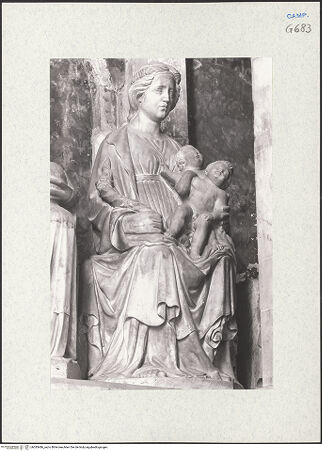 Vorderseite von Courtauld Institute of Art [https://www.deutsche-digitale-bibliothek.de/content/lizenzen/rv-ez/] Grabmal des Königs Ladislaus (gest. 1414)König Ladislaus, Königin Johanna II. und vier Tugenden - Caritas, bh283486_recto. Foto.