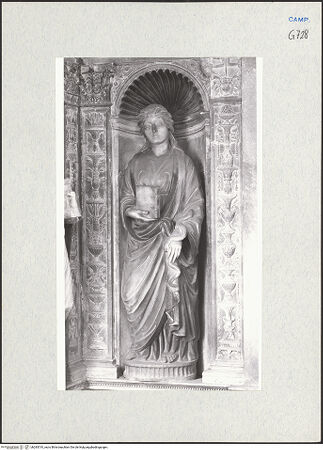 Vorderseite von Courtauld Institute of Art [https://www.deutsche-digitale-bibliothek.de/content/lizenzen/rv-ez/] Cappella MiroballoJohannes der Evangelist und die vier Kardinaltugenden - Prudentia, bh283510_recto. Foto.