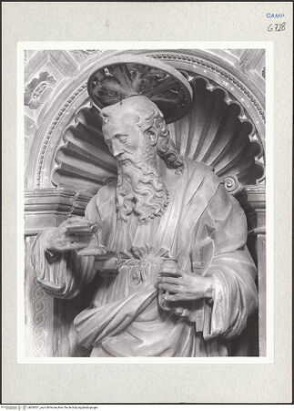 Vorderseite von Courtauld Institute of Art [https://www.deutsche-digitale-bibliothek.de/content/lizenzen/rv-ez/] Cappella MiroballoJohannes der Evangelist und die vier Kardinaltugenden - Johannes, Detail, bh283521_recto. Foto.