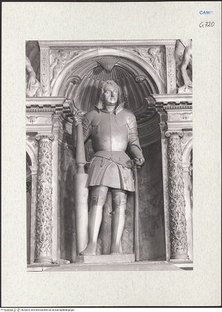 Vorderseite von Courtauld Institute of Art [https://www.deutsche-digitale-bibliothek.de/content/lizenzen/rv-ez/] Grabmal des Galeazzo CaraccioloTugenden und Porträt des Galeazzo Caracciolo - Porträt des Galeazzo Caracciolo, bh283524_recto. Foto.