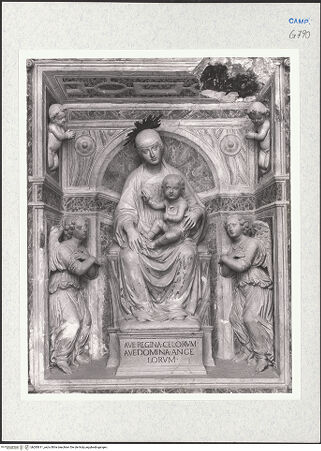 Vorderseite von Courtauld Institute [https://www.deutsche-digitale-bibliothek.de/content/lizenzen/rv-ez/] Retabel des Heiligen Rochus - Madonna, bh283611_recto. Foto.