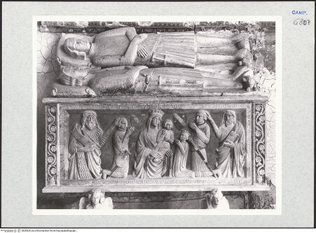 Vorderseite von Courtauld Institute [https://www.deutsche-digitale-bibliothek.de/content/lizenzen/rv-ez/] Grabmal der Caracciolo - Sarkophag und Gisants, bh283629_recto. Foto.