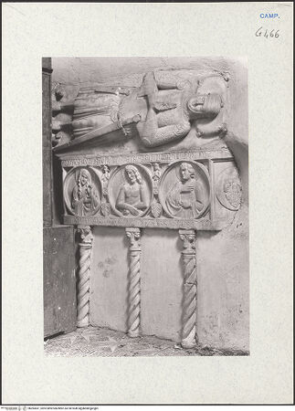 Vorderseite von Courtauld Institute of Art [https://www.deutsche-digitale-bibliothek.de/content/lizenzen/rv-ez/] Grabmal des Pietro Brancaccio (gest. 1338) - Gesamtansicht, bh283641_recto. Foto.