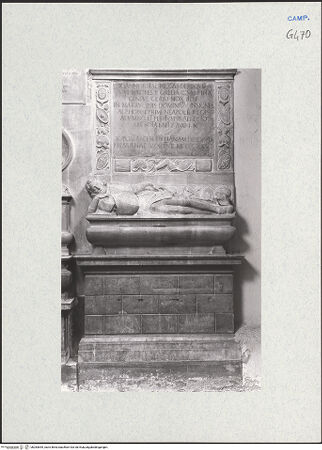 Vorderseite von Courtauld Institute of Art [https://www.deutsche-digitale-bibliothek.de/content/lizenzen/rv-ez/] Grabmal des Giovanni Rota (gest. 1426) - Gesamtansicht, bh283645_recto. Foto.