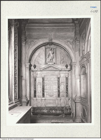 Vorderseite von Courtauld Institute of Art [https://www.deutsche-digitale-bibliothek.de/content/lizenzen/rv-ez/] Grabmal der Giustiniana Maria Pignatelli (gest. 1624) - Gesamtansicht, bh283674_recto. Foto.