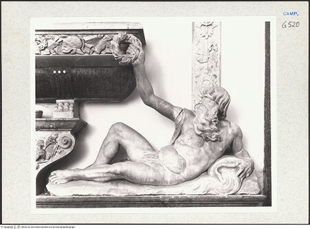 Vorderseite von Courtauld Institute of Art [https://www.deutsche-digitale-bibliothek.de/content/lizenzen/rv-ez/] Grabmal des Bernardino Rota (gest. 1575)Tiber und Arno - Arno, bh283718_recto. Foto.