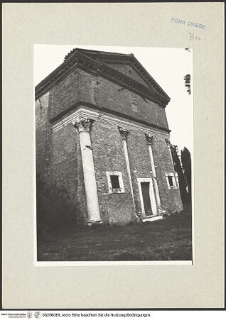 Vorderseite von Nesselrath, Arnold [https://www.deutsche-digitale-bibliothek.de/content/lizenzen/rv-ez/] Sant'Urbano alla Caffarella - Ostseite, bh286069_recto. Foto: Nesselrath, Arnold.