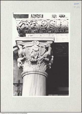 Vorderseite von Glass, Dorothy [https://www.deutsche-digitale-bibliothek.de/content/lizenzen/rv-ez/] KanzelNordwestliches Kapitell - Teilansicht, bh287267_recto. Foto: Glass, Dorothy.