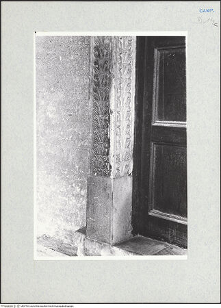 Vorderseite von Glass, Dorothy [https://www.deutsche-digitale-bibliothek.de/content/lizenzen/rv-ez/] Rahmung des Portals - Linke Seite, Detail, bh287303_recto. Foto: Glass, Dorothy.