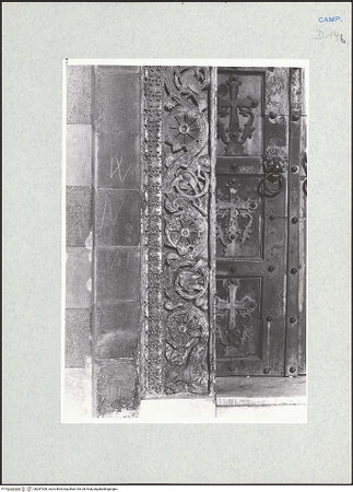 Vorderseite von Glass, Dorothy [https://www.deutsche-digitale-bibliothek.de/content/lizenzen/rv-ez/] Rahmung des Portals - Linke Seite, Detail, bh287306_recto. Foto: Glass, Dorothy.