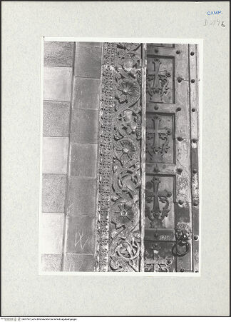 Vorderseite von Glass, Dorothy [https://www.deutsche-digitale-bibliothek.de/content/lizenzen/rv-ez/] Rahmung des Portals - Linke Seite, Detail, bh287307_recto. Foto: Glass, Dorothy.