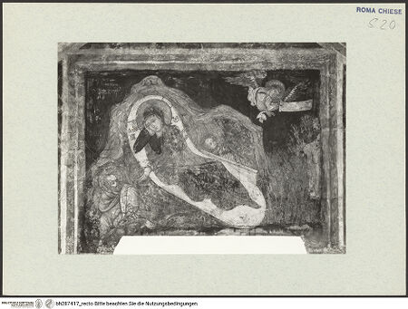 Vorderseite von Vasari [https://www.deutsche-digitale-bibliothek.de/content/lizenzen/rv-ez/] Fresken der Geburt Christi und einer MarienkrönungGeburt Christi - Zentrales Bildfeld, bh287417_recto. Foto.