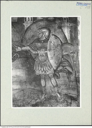 Vorderseite von Vasari [https://www.deutsche-digitale-bibliothek.de/content/lizenzen/rv-ez/] FreskenzyklusMartyrium des heiligen Paulus - Detail: Soldat rechts außen, bh287435_recto. Foto.