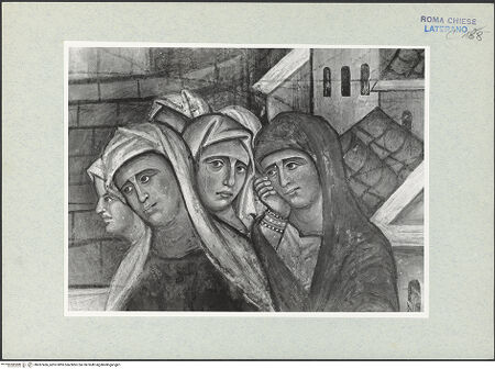 Vorderseite von Vasari [https://www.deutsche-digitale-bibliothek.de/content/lizenzen/rv-ez/] FreskenzyklusMartyrium des heiligen Petrus - Detail: Frauen rechts des Kreuzes, bh287436_recto. Foto.