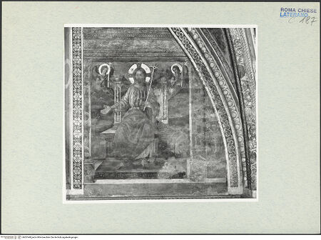 Vorderseite von Vasari [https://www.deutsche-digitale-bibliothek.de/content/lizenzen/rv-ez/] FreskenzyklusThronender Christus mit zwei Engeln - Gesamtansicht, bh287440_recto. Foto.