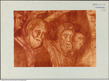 Vorderseite von Vasari [https://www.deutsche-digitale-bibliothek.de/content/lizenzen/rv-ez/] FreskenzyklusSteinigung des heiligen Stephanus - Detail: Steinigende Männer, bh287443_recto. Foto.