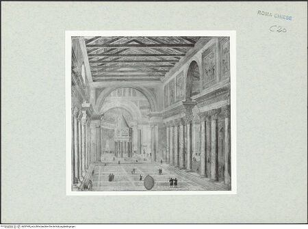 Vorderseite von Vasari [https://www.deutsche-digitale-bibliothek.de/content/lizenzen/rv-ez/] Innenansicht von Alt-Sankt-Peter - Gesamtansicht, bh287493_recto. Foto.