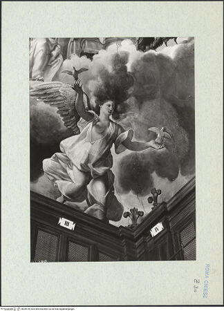 Vorderseite von ICCD [https://www.deutsche-digitale-bibliothek.de/content/lizenzen/rv-ez/] Apotheose der Theologie - Detail: Allegorie mit zwei Tauben, bh289159_recto. Foto.