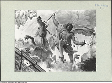 Vorderseite von ICCD [https://www.deutsche-digitale-bibliothek.de/content/lizenzen/rv-ez/] Apotheose der Theologie - Detail: Neptun, bh289170_recto. Foto.