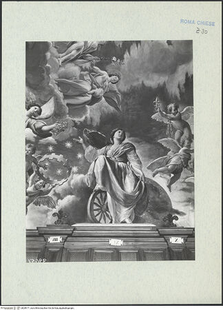 Vorderseite von ICCD [https://www.deutsche-digitale-bibliothek.de/content/lizenzen/rv-ez/] Apotheose der Theologie - Detail: Allegorie mit Rad, bh289171_recto. Foto.