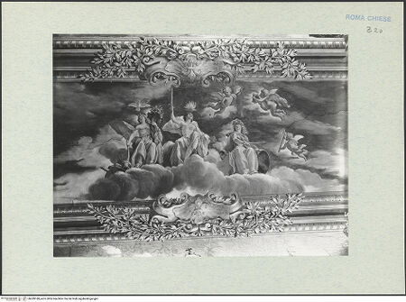 Vorderseite von ICCD [https://www.deutsche-digitale-bibliothek.de/content/lizenzen/rv-ez/] Allegorien und Szenen aus der römischen Geschichte - Deckenspiegel, bh289188_recto. Foto.