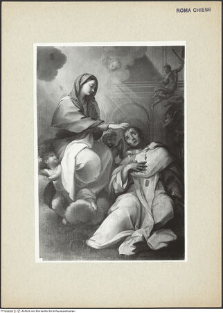 Vorderseite von ICCD [https://rightsstatements.org/page/CNE/1.0/] Die Madonna erscheint dem heiligen Gonzalo Diaz - , bh289200_recto. Foto.