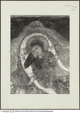 Vorderseite von Istituto Nazionale per la Grafica [https://www.deutsche-digitale-bibliothek.de/content/lizenzen/rv-ez/] Fresken der Geburt Christi und einer MarienkrönungGeburt Christi - Kopf Mariens, bh290312_recto. Foto.