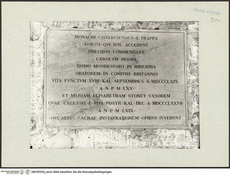 Vorderseite von Istituto Nazionale per la Grafica [https://www.deutsche-digitale-bibliothek.de/content/lizenzen/rv-ez/] Gedenktafel - , bh290320_recto. Foto.