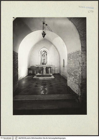 Vorderseite von Istituto Nazionale per la Grafica [https://www.deutsche-digitale-bibliothek.de/content/lizenzen/rv-fz/] Abbazia delle Tre FontaneSanti Vincenzo ed Anastasio - Cappella della Vergine, bh290330_recto. Foto.