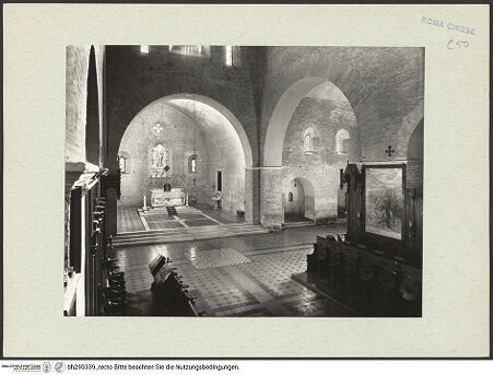 Vorderseite von Istituto Nazionale per la Grafica [https://www.deutsche-digitale-bibliothek.de/content/lizenzen/rv-fz/] Abbazia delle Tre FontaneSanti Vincenzo ed Anastasio - Vierung, Chor und rechter Querhausarm, bh290339_recto. Foto.