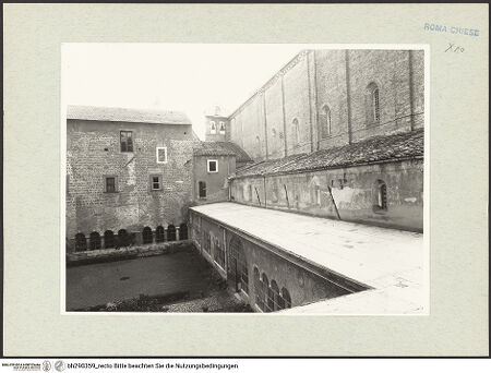 Vorderseite von Istituto Nazionale per la Grafica [https://www.deutsche-digitale-bibliothek.de/content/lizenzen/rv-ez/] Abbazia delle Tre FontaneSanti Vincenzo ed Anastasio - Flanke von SS. Vincenzo ed Anastasio, bh290359_recto. Foto.