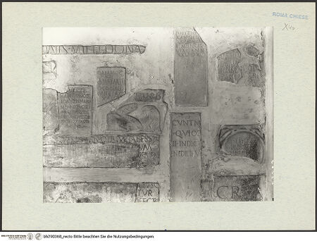 Vorderseite von Istituto Nazionale per la Grafica [https://www.deutsche-digitale-bibliothek.de/content/lizenzen/rv-ez/] Inschriftenfragmente - Spätantike / frühchristliche Inschriftentafeln, bh290368_recto. Foto.